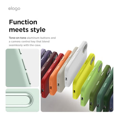 elago Premium Magnetic Silicone Case for iPhone 17 Mint | Compatible with MagSafe, Liquid Silicone Material, Protection, Shockproof, Slim Phone (Mint) - color: Mint, size: iPhone 17