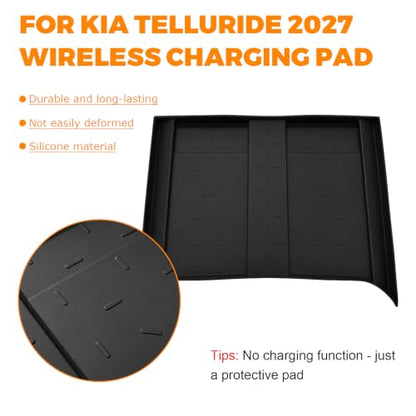 Wireless Charging for Kia Telluride Accessories 2027,Silicone Anti Slip Pad - size: for Kia Telluride Accessories 2027