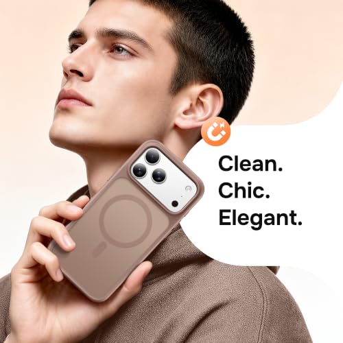 Magnetic for iPhone 17 Pro Case, Compatible with MagSafe, [Military Grade Drop Protection] Translucent Matte Shockproof Protective Anti-Fingerprint Phone Case, 6.3", Light Brown - color: Light Brown, size: Iphone 17 Pro