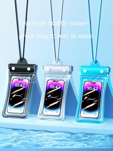 Waterproof Phone Pouch Case, IPX8 Rated, Touch Sensitive with 4-Layer Sealing, Universal Underwater Phone Dry Bag Black - color: black
