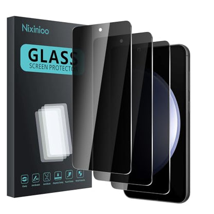 3 Pack Privacy Screen Protector for Samsung Galaxy S23 FE, Anti Spy Tempered Glass 9H Hardness, Black Protector Anti Spy, Bubble Free, Anti-Scratch - size: Galaxy S23 FE FK3