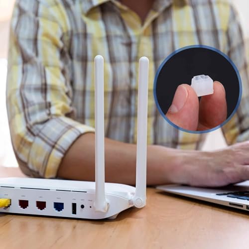 MECCANIXITY Clear RJ11 Port Duct Covers Caps, Silicone Anti-Dust Plugs Caps Protector Covers for Computer Digital Socket Printer, Modem, Router, Telephone Jack, Pack of 50 - color: Clear