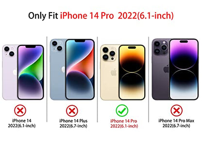 NITITOP Compatible with iPhone 14 Pro Case Clear with Card Holder Cute White Love Heart Pattern Design Design Soft TPU Shock-Absorbing Wallet Case Protective Cover - White - color: White, size: iPhone 14 Pro