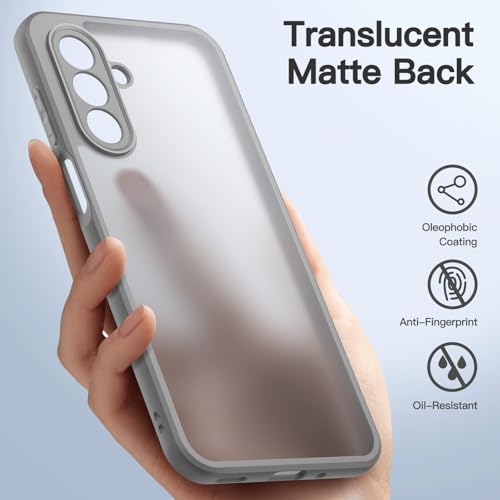 JETech Matte Case for Samsung Galaxy A17, Grey | Military-Grade Protection, Frosted Matte Back, Anti-Fingerprint Finish, Shockproof Design - color: Grey