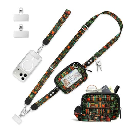 Clip and Go Strap for Phone with Wallet Crossbody Lanyard Book - color: Books