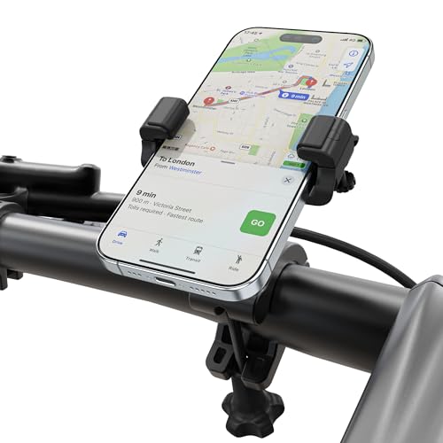 UPPEL Bike Phone Mount 360° Rotatable Bike Phone Holder Universal Cell Phone Bicycle Stand for iPhone and More 3.5-7 inch Cellphone - 2.1-3.5 in Width-Black