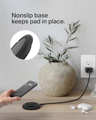 Belkin Qi2 15W Magnetic Wireless Charging Pad, Non-Slip Base - style: No Power Supply