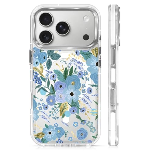 VisEnt Clear Case for iPhone 17 Pro, Magnetic Phone Case, Transparent Slim Cover, Military Grade Protection, Shockproof, Anti-Yellowing, Scratch Resistant, Blue Floral - color: Blue Floral, size: Iphone 17 Pro