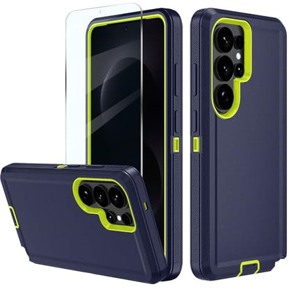 FOR Samsung Galaxy S26 ultra case, S26 ultra Heavy Duty case,with A Tempered Glass Screen Protector, [Military Grade Protective ] [Shockproof] [Dropproof] [Dust-Proof] (with Belt Clip-Blue Green) - color: with Belt Clip-Blue Green