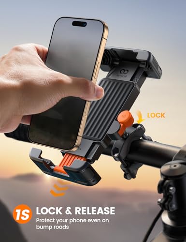 Lamicall Bike Motorcycle Phone Mount Holder - [1s Quick Lock] - color: Orange
