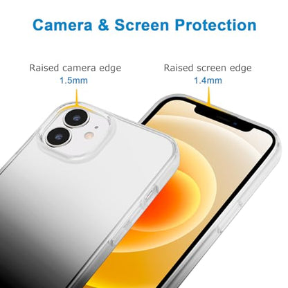JJGoo Compatible with iPhone 12 Case & iPhone 12 Pro Case Clear Soft Transparent Shockproof Protective Slim Thin Bumper Phone Cover for 12 and 12 Pro - 6.1 inch, Black Gradient - color: Gradient Black