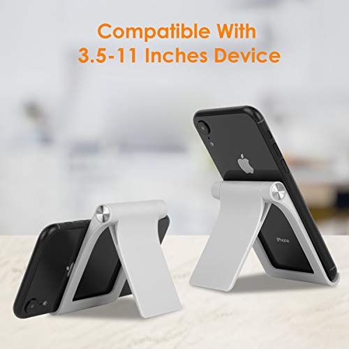 Cell Phone Desk Stand Holder Multi-Angle Adjustable Phone Desk Stand Tablet Holder for iPhone 17 16 15 14 13 12 11 Pro Max XS XR Samsung Galaxy S22 S21 S20 S10 S9 Edge Android Smartphone - color: White