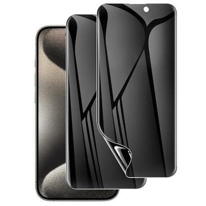 LYWHL 2 Pack for iPhone 15 Pro Max Privacy Screen Protector [Like Original Touch Sensitivity], Anti-Spy Private iPhone 15 Pro Max Film [Non-Glass], Case Friendly, Scratch-Resistant, Self-Healing - size: 6.7 inch - iPhone 15 Pro Max