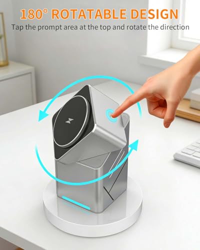3 in 1 Wireless Charging Station, Wirelessly Charger Compatible with iPhone 17,16,15,14,13,12 Series - Watch 10 9 8 7 6 5 4 3 2 SE Ultra 2 3 - Airpods 4 3 Pro