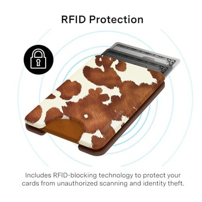 VELVET CAVIAR compatible with MagSafe Wallet 2.0 | Magnetic Card Holder Wallet for iPhone 17/16/15/14/13/12 or Phone Cases compatible with MagSafe | Cocoa Cow - color: Cocoa Cow