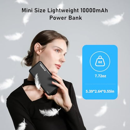 Portable Charger Power Bank 10000mAh, USB C in&Out Fast Charging Battery Pack Portable Phone Charger Quick Charge for iPhone 15/14/13/12, Galaxy S23/22, Pixel Heated Vest and etc (Black) - color: c-Black