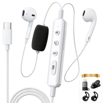 KM08 Live Streaming & Karaoke Headset with Mic, Voice Changer Sound Effects - color: Semi In-Ear (White)