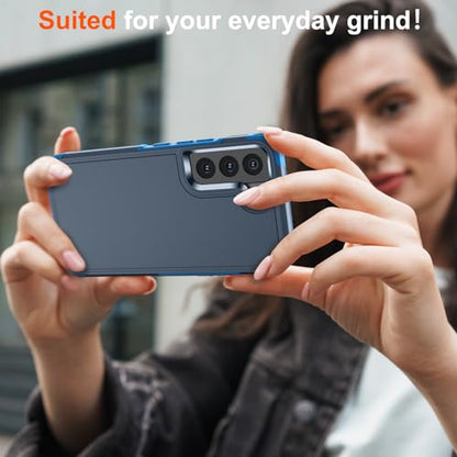 zapica Designed for Samsung Galaxy S22 Case, Deep Blue | Military Grade Drop Protection, Dual Layer Structure Design, Heavy Duty Shockproof Non-Slip Phone Cover - color: Deep Blue, size: Samsung Galaxy S22 6.1''