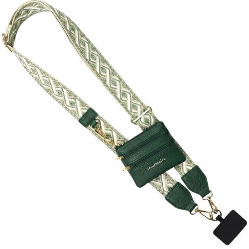 Save the Girls Clip & Go Phone Strap with RFID Wallet Pouch, Fern Green - color: Green
