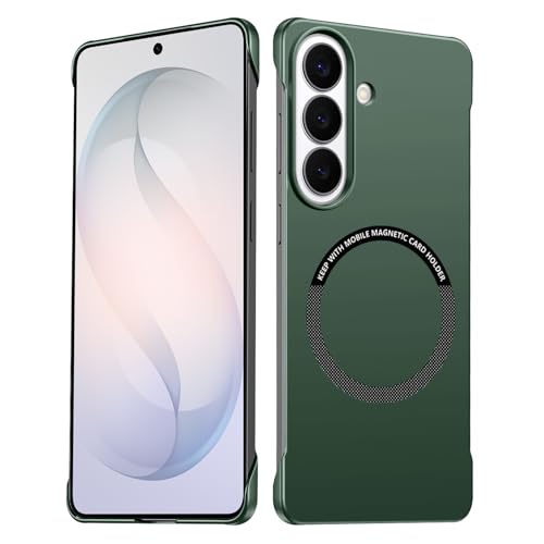 Frameless Slim Case for Samsung Galaxy S26, Silky Touch, Hard PC Matte Back, Exposed Sides Compatible with Mag-Safe, Anti-Scratch Shockproof Protective Cover for Samsung S26 5G (Green) - color: Green