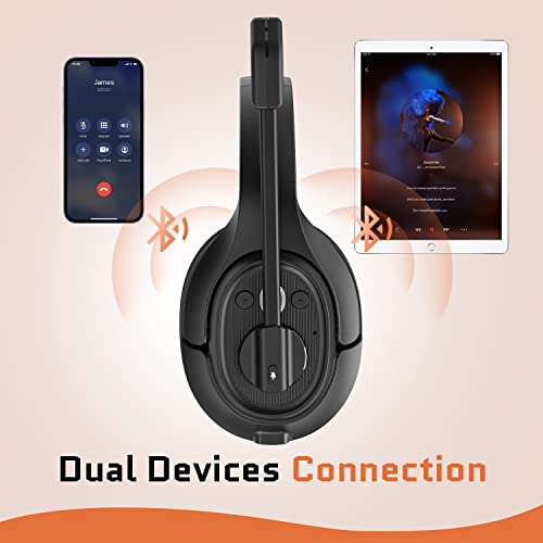EKSA Noise Cancelling Trucker Bluetooth Headset with Microphone for Trucker - style: Trucker Headset with ENC Mic