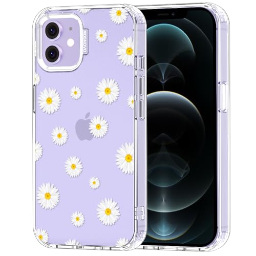 MOSNOVO Case for iPhone 12 & iPhone 12 Pro, [Buffertech 6.6ft Military-Grade Drop Protection] [Anti Peel Off Tech] Clear TPU Bumper Phone Case Cover Design - White Daisy - color: Clear - White Daisy, size: iPhone 12 / iPhone 12 Pro