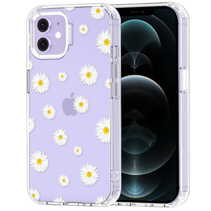 MOSNOVO Case for iPhone 12 & iPhone 12 Pro, [Buffertech 6.6ft Military-Grade Drop Protection] [Anti Peel Off Tech] Clear TPU Bumper Phone Case Cover Design - White Daisy - color: Clear - White Daisy, size: iPhone 12 / iPhone 12 Pro