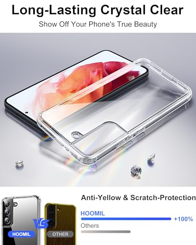 HOOMIL Case for Samsung Galaxy S21 6.2-Inch, Non-Yellowing, Drop Protection, Anti-Scratch Transparent Hard Back Phone Cover - Crystal Clear - color: Clear, size: Samsung Galaxy S21