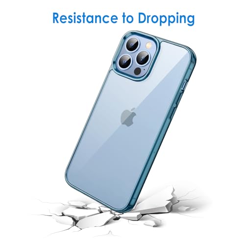 JETech Case for iPhone 13 Pro, Anti-Yellowing, Navy Blue | Shockproof Protection, Scratch Resistant Hard PC Back, Durable Transparent TPU Bumper - color: Navy Blue