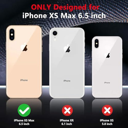 SPIDERCASE for iPhone Xs Max Case, [10 FT Military Grade Drop Protection] [Non-Slip] [2 pcs Tempered Glass Screen Protector] Shockproof Airbag Cushion Protective Case for iPhone Xs Max 6.5” (Red) - color: Red