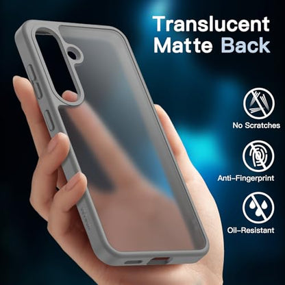 JETech 5 in 1 Matte Case for Samsung Galaxy S25, Silver Shadow - color: Silver Shadow, size: S25