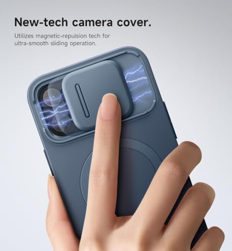 SURITCH for iPhone 13 Pro Max/12 Pro Max Case with Magnetic Camera Slide Cover and Adjustable Kickstand, Compatible with MagSafe, Shockproof Bumper Case Slim Protective Cover 6.7 Inch, Blue - color: Blue, size: IPhone 13 Pro Max/12 Pro Max-6.7"