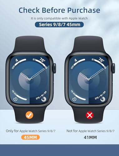[8 Pack] Screen Protector for Apple Watch 45mm Series 9/8/7 Anti-Scratch,iWatch Self-Healing Soft TPU,Bubble-Free,HD Clear Soft Watch Film,Touch Sensitive,Ultra-thin for iWatch Accessories - size: 45mm Series9/8/7