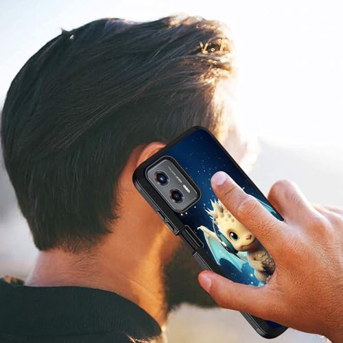Case for Moto G 5G 2024/Moto G Play 5G 2024, Military Grade Heavy Duty [3-Layer] Dustproof Shockproof Full-Body Protective Case for Motorola Moto G 5G 2024, Headphone Music Dragon Baby - color: Headphone Music Dragon Baby