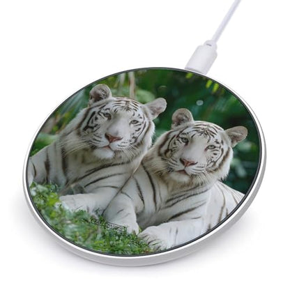 Tiger Print Wireless Charger SlimWireless Charging Pad Anti-Slip Charger Mat for Men Women