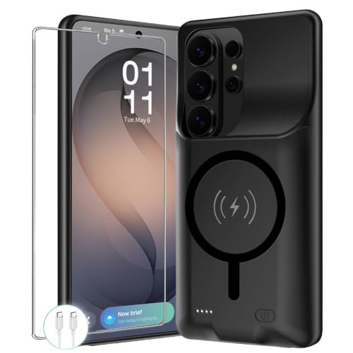 Battery Case for Galaxy S26 Ultra, Upgraded 12000mAh Portable Protective Wireless Charging Case Compatible with Galaxy S26 Ultra 5G (6.9 inch) Rechargeable Extended Battery Pack Charger Case (Black) - size: Galaxy S26 Ultra -12000mAh
