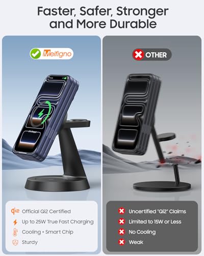 Meifigno 25W Fast 3 in 1 Charging Station for iPhone Duo/18 Pro Max