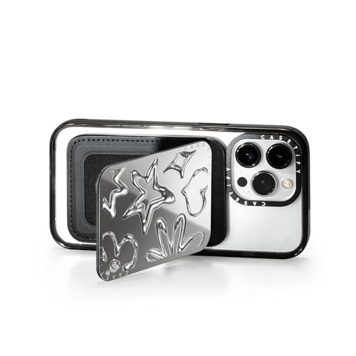 CASETiFY Snappy Card Holder Stand Compatible with Magsafe - Chrome Doodles - Silver Mirror - color: Chrome Doodles - Silver Mirror