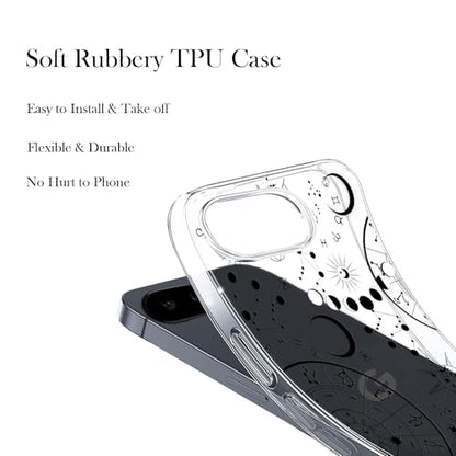 Unov for Pixel 10a Case, Clear with Design, Slim Fit Good Grip, Embossed Phone Case, Shockproof Protective Cover, Raised Camera Protection, Soft TPU, Zodiac Galaxy - color: Zodiac Galaxy