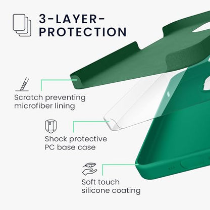 kwmobile Case Compatible with Apple iPhone 16 Pro Case - TPU Silicone Phone Cover with Soft Finish - Emerald Green - color: emerald green, size: iPhone 16 Pro