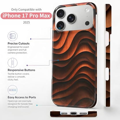 Case Compatible with iPhone 17 Pro Max, 2025 Anti-Yellow Ultra Transparent Soft TPU Phone Case, Shockproof Anti-Slip Slim Lightweight Full Coverage Protective (Wood Grain) - color: Wood grain