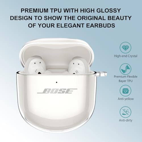 Aircawin for Bose QuietComfort Earbuds II/QuietComfort Ultra 1/2 Case Clear - color: Transparent
