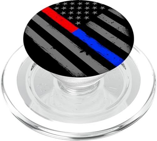 Firefighter Thin Red Line Police Thin Blue Line PopSockets PopGrip: Swappable Grip for Phones & Tablets PopSockets MagSafe PopGrip for iPhone - style: MagSafe