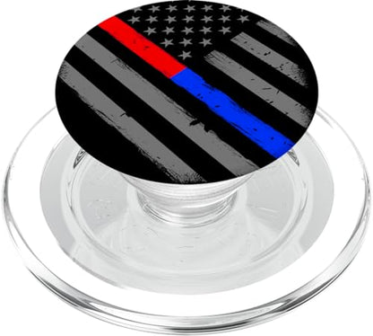 Firefighter Thin Red Line Police Thin Blue Line PopSockets PopGrip: Swappable Grip for Phones & Tablets PopSockets MagSafe PopGrip for iPhone - style: MagSafe