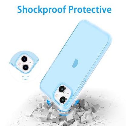JJGoo Compatible with iPhone 15 Case Clear, Soft Clear TPU Phone Cases, Shockproof Transparent Bumper Cover Slim Thin Phone Case, Translucent Blue - color: Blue