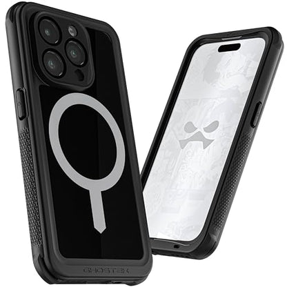 Ghostek Nautical iPhone 15 Pro Waterproof Case with Holster Clip - Screen & Camera Protector, MagSafe Compatible, Heavy Duty Protection (6.1 Inch, Black) - color: Black, size: iPhone 15 Pro