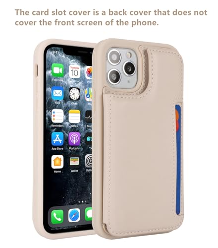 iCoverCase Compatible with iPhone 13 Pro Case with Card Holder, Wallet Phone Case for Women Men RFID Blocking PU Leather Protective Case 6.1 Inch (Beige) - color: Beige