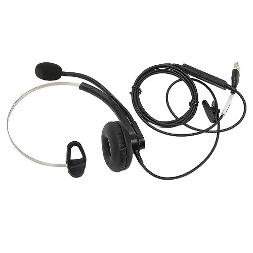One Ear Wired Headset with Noise Cancelling for Crystal Clear HD Calls in Call Center Office (USB Interface) - size: USB-Schnittstelle