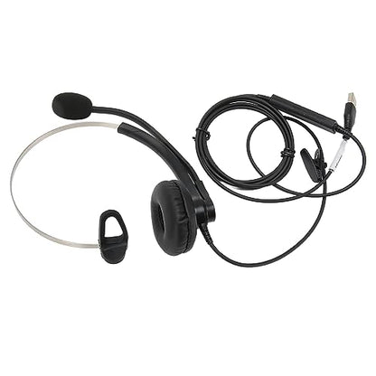 One Ear Wired Headset with Noise Cancelling for Crystal Clear HD Calls in Call Center Office (USB Interface) - size: USB-Schnittstelle