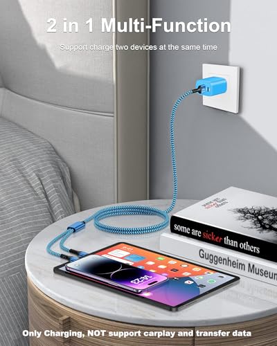 Multi Charging Cable USB to USB C and Lightning Cable, 2 in 1 Charger Cable